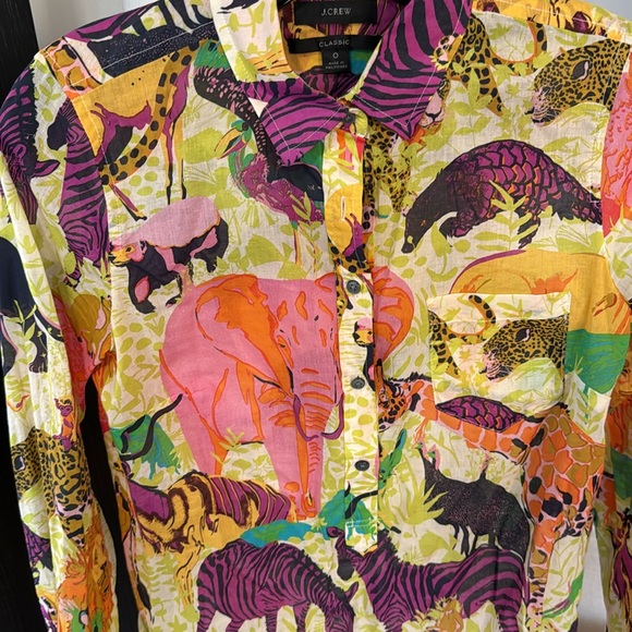 Lions, Tigers & More - OH MY! Fun J Crew Pull Over Shirt - Small - Picture 2 of 6